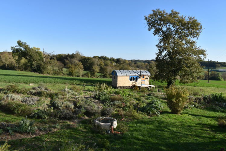 vue aérienne de la roulotte